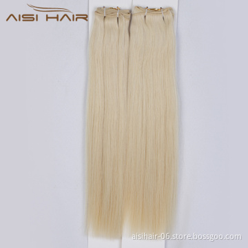 Aisi Hair 10A Brazilian Unprocessed Double Weft Blonde  Human Hair Bundles Double Drawn Human Hair Extension For Women